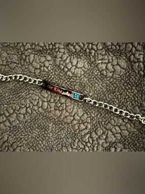 Her King Silver Bracelet with Blue Accent